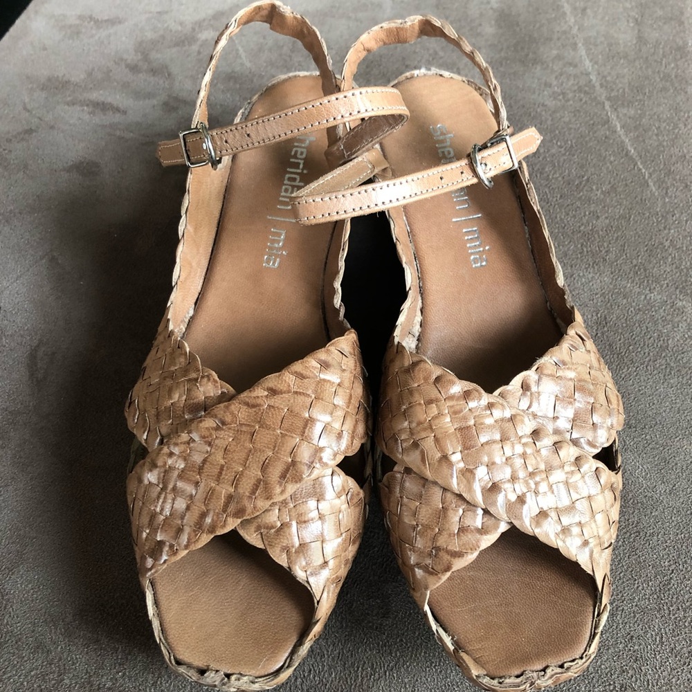 Sheridan Mia Womens Woven Leather Sandals Sz 39